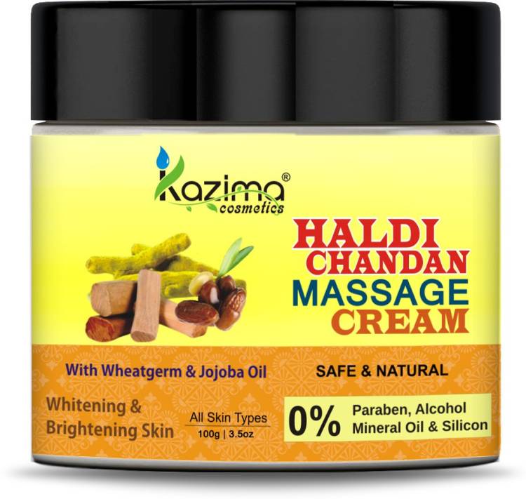 KAZIMA Haldi Chandan Massage Cream with Wheatgerm & Jojoba Oil for All Skin types | Whitening & Brightening Skin Price in India