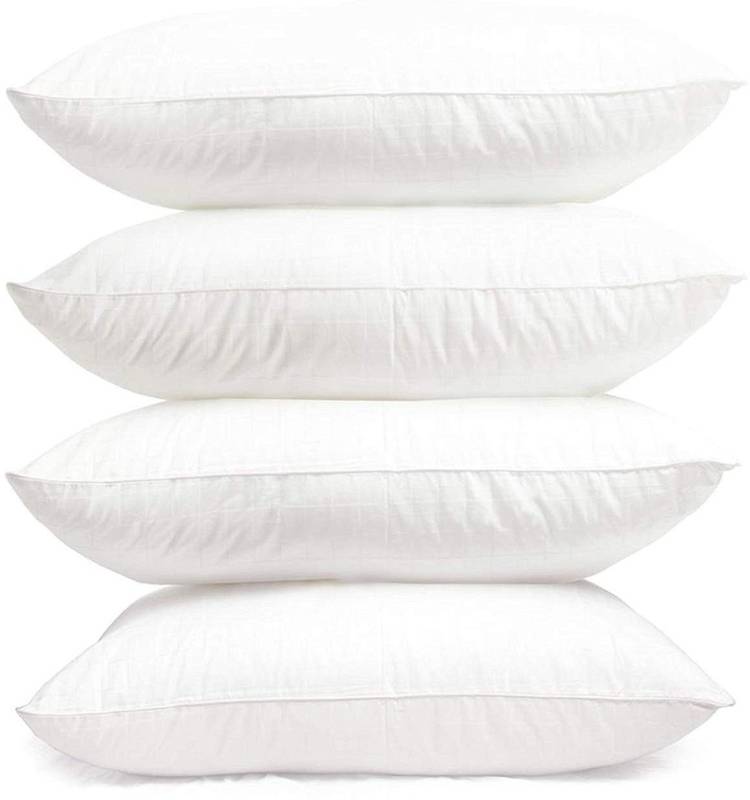 Discount Master Polyester Fibre, Cotton Solid Sleeping Pillow Pack of 4