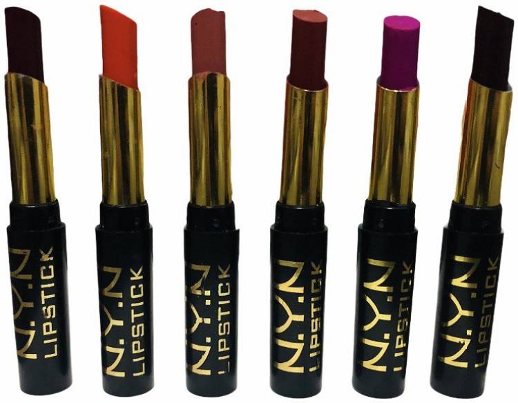 NYN Moisturzing Matte & Shiny Rich Color Lipstick Pack Of 6 Price in India