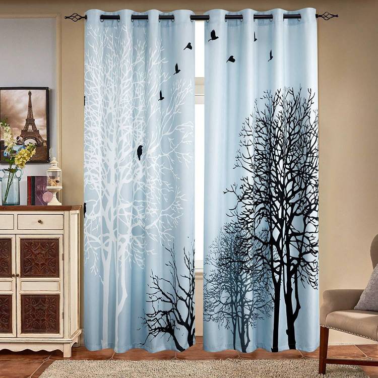 HK CREATION 170 cm (5 ft) Polyester Window Curtain (Pack Of 2)