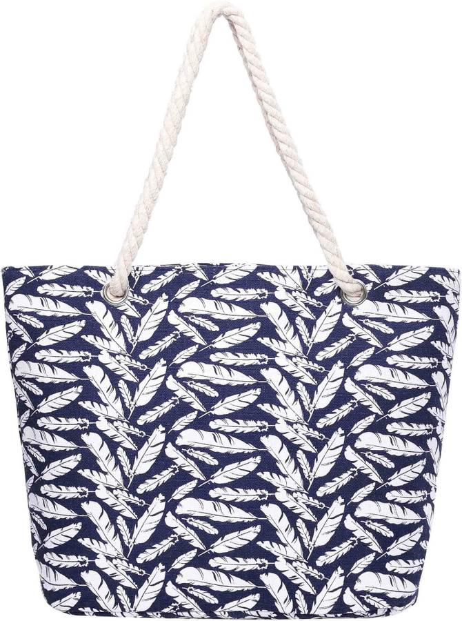 Women Blue, White Tote