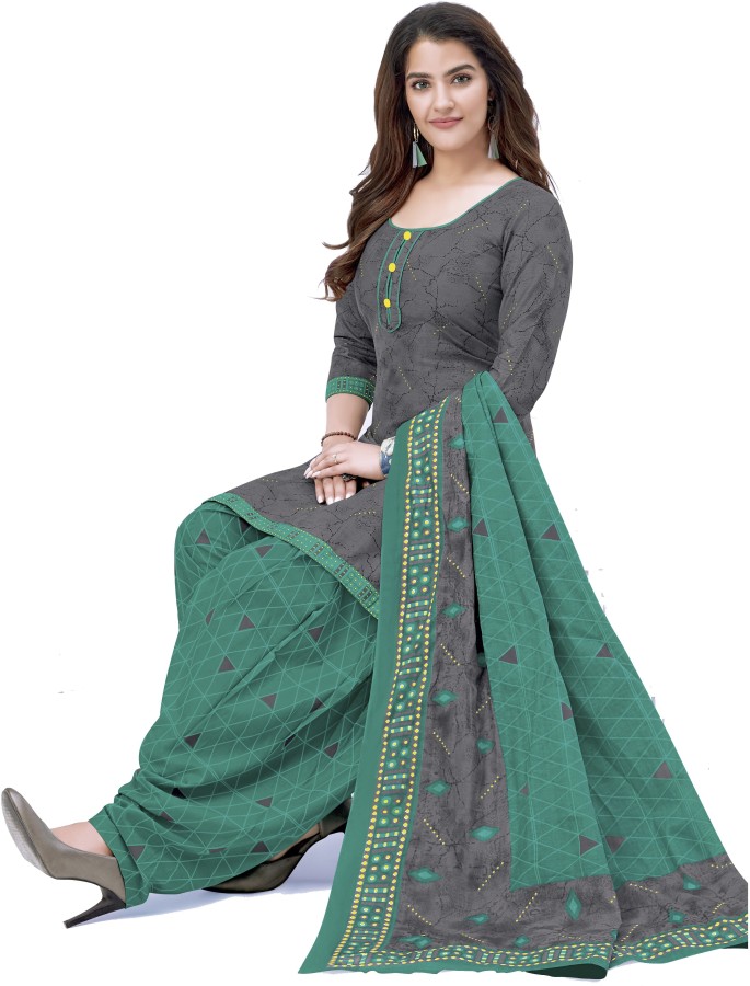 crepe printed salwar suit material