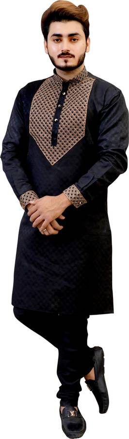 Men Kurta and Churidar Set Cotton Silk