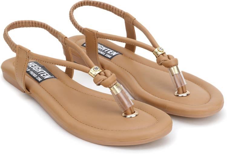 Women Beige Flats Sandal Price in India