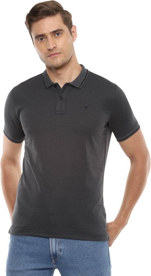 Solid Men Polo Neck Brown T-Shirt Price in India