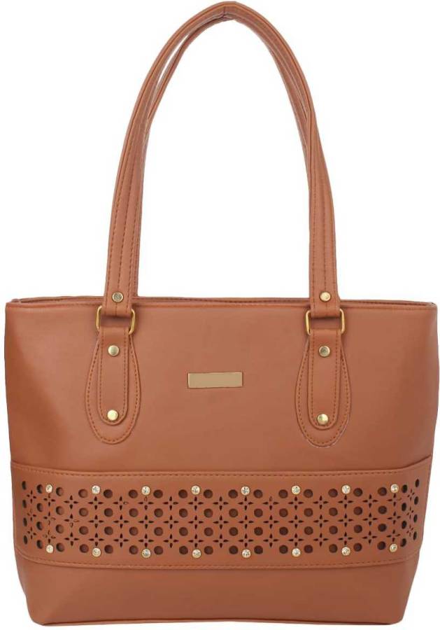 Women Tan Hand-held Bag - Extra Spacious Price in India