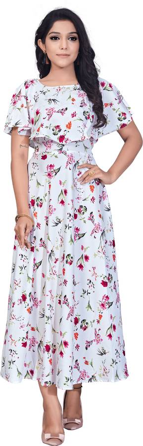 Women Printed Crepe Anarkali Kurta