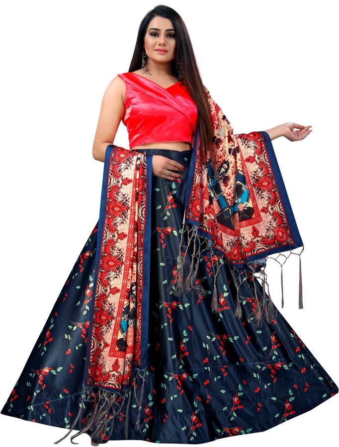 Printed Semi Stitched Lehenga Choli Price in India