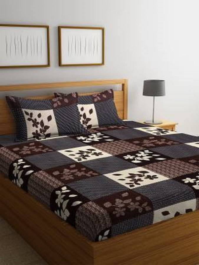 COTTON VILLAS 144 TC Microfiber Double, Double King 3D Printed Bedsheet