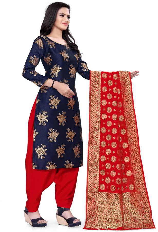 Unstitched Cotton Silk Blend Salwar Suit Material Woven Price in India