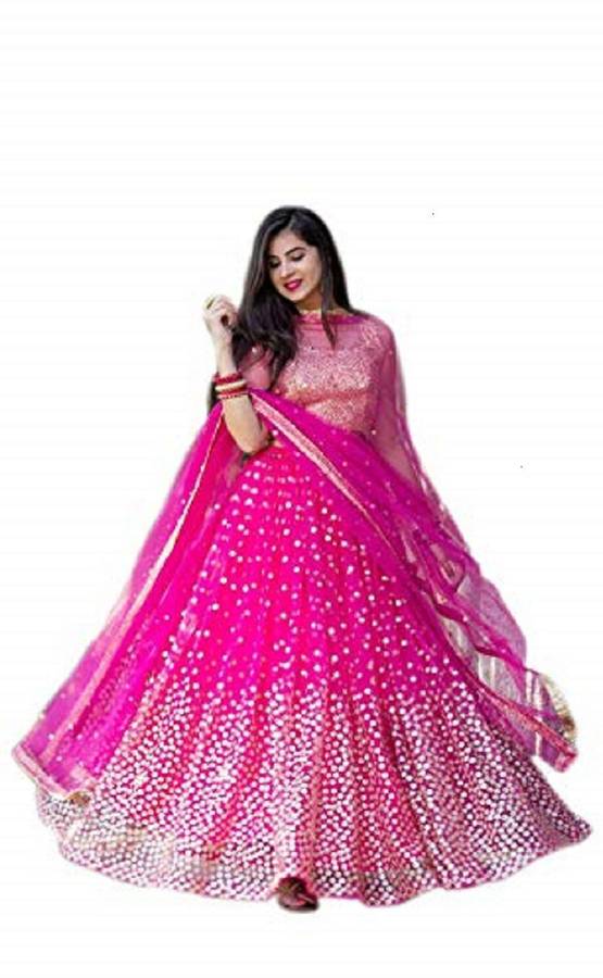 Applique Semi Stitched Lehenga Choli