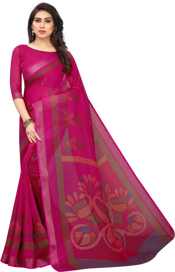 Printed Daily Wear Cotton Blend Saree Price in India