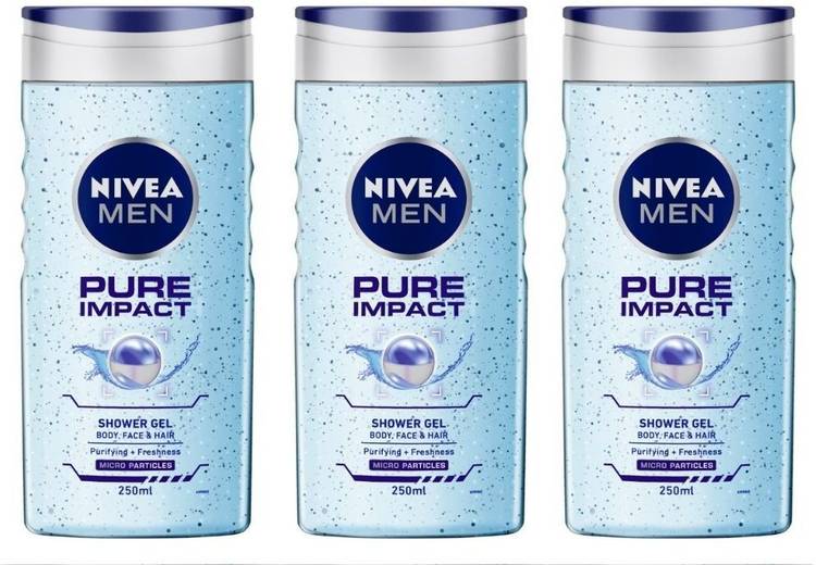 NIVEA Pure Impact Shower Gel - Pack of 3