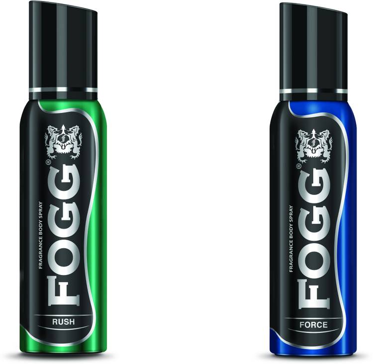 Fogg Deo Combo Pack (RUSH + FORCE 300ml) Body Spray - For Men