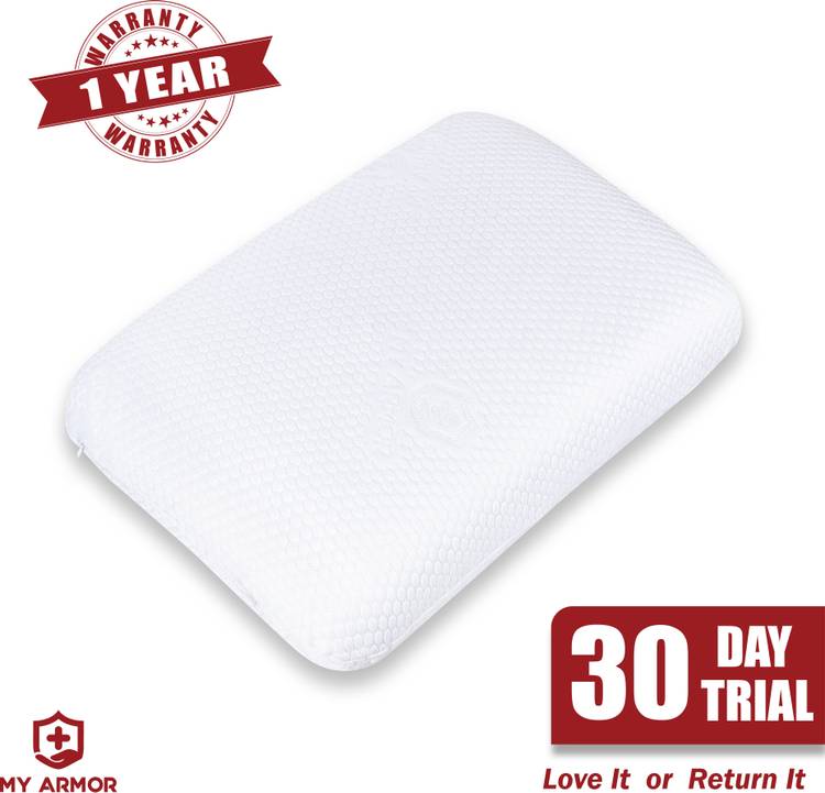 MY ARMOR Orthopaedic King size ( 25" x 15" x 5") (Removable Outer Cover) Memory Foam Solid Sleeping Pillow Pack of 1