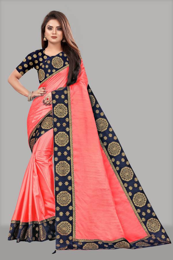 Applique Assam Silk Art Silk Saree Price in India