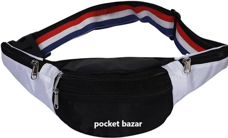 pocket bazar Black White Waist Bag Waist Bag