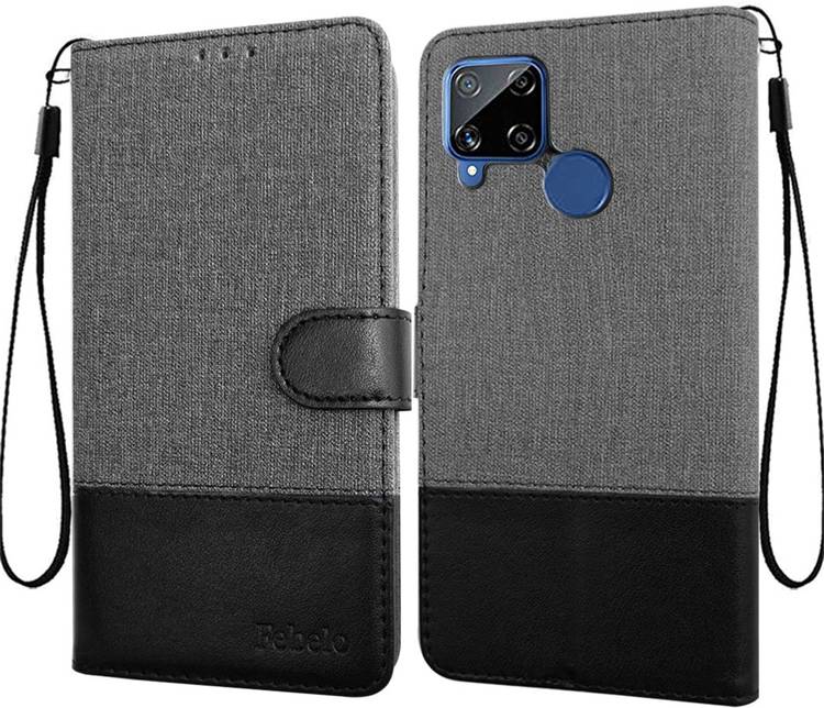 Febelo Flip Cover for Realme C12, Realme C15, Realme Narzo 20, Realme Narzo 30A, Realme C25