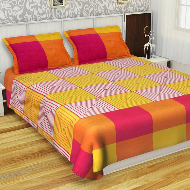 IVAZA 144 TC Cotton Double Printed Bedsheet