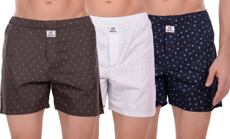 Men's Cotton Boxers/Shorts - Combo (Pack of 3) Printed Men Boxer