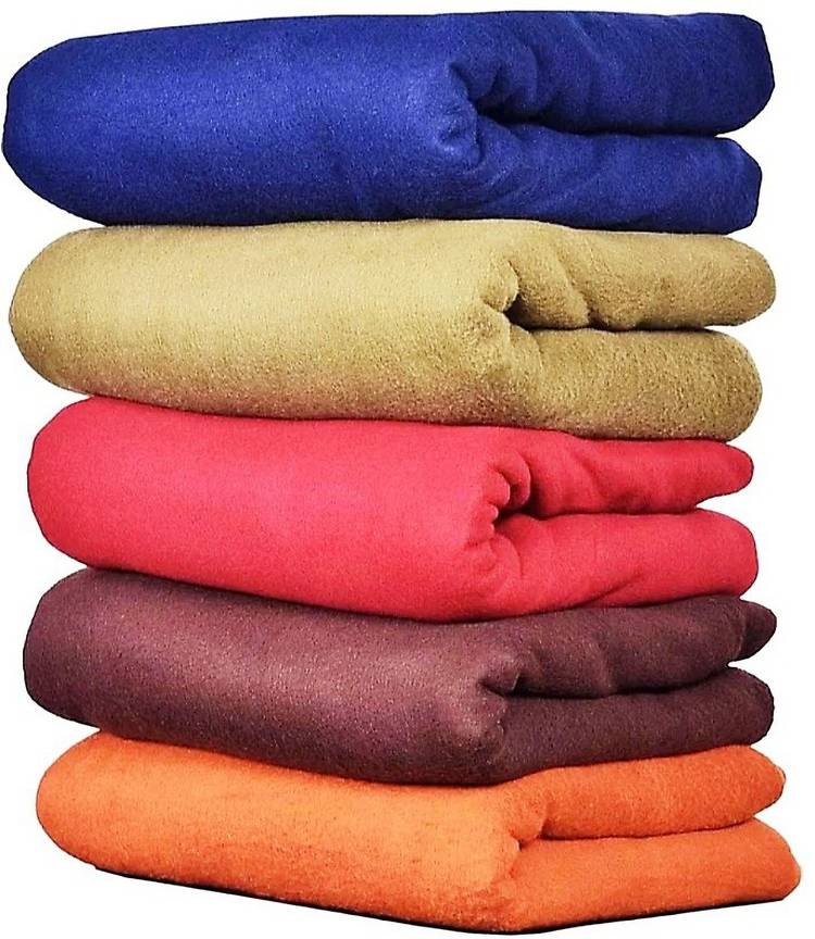 kumar creation Solid Single Fleece Blanket