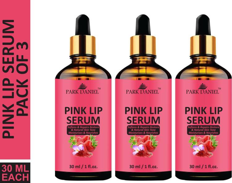 PARK DANIEL Premium PINK LIP GLOSS SERUM OIL for Shiny & Glossy Lips- For Men & Women Combo pack of 3 bottles of 30 ml(90 ml) Price in India