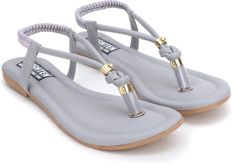 Women Grey Flats Sandal Price in India