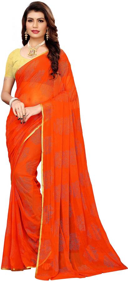 Woven, Embellished Bandhej Chiffon Saree