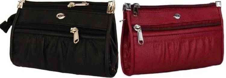 Casual Black, Maroon Clutch