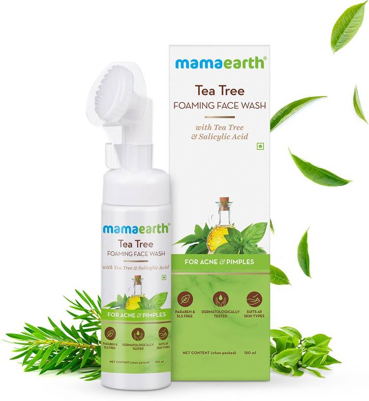 MamaEarth Tea Tree Foaming  with Tea Tree &amp; Sali cylic Acid for Acne &amp; Pimples Face Wash Price in India