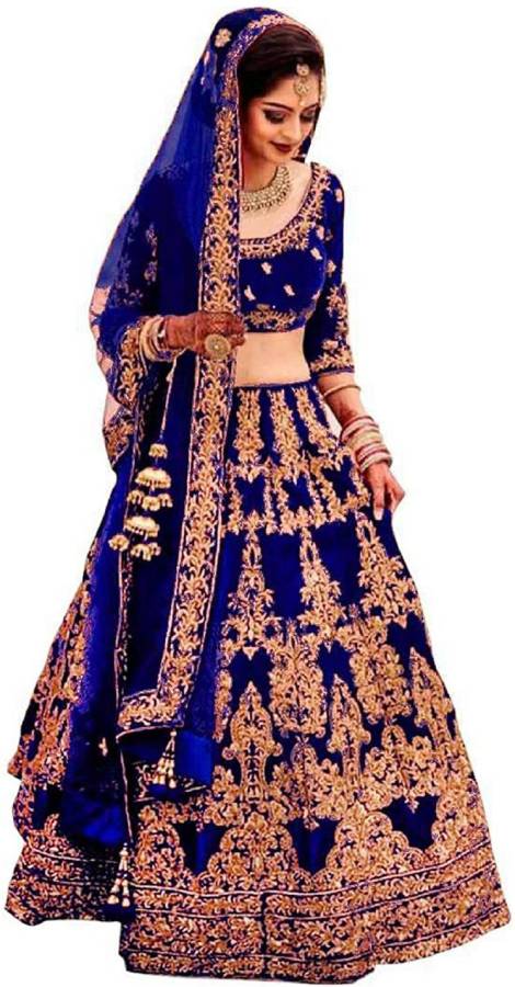 Embroidered Semi Stitched Lehenga Choli Price in India