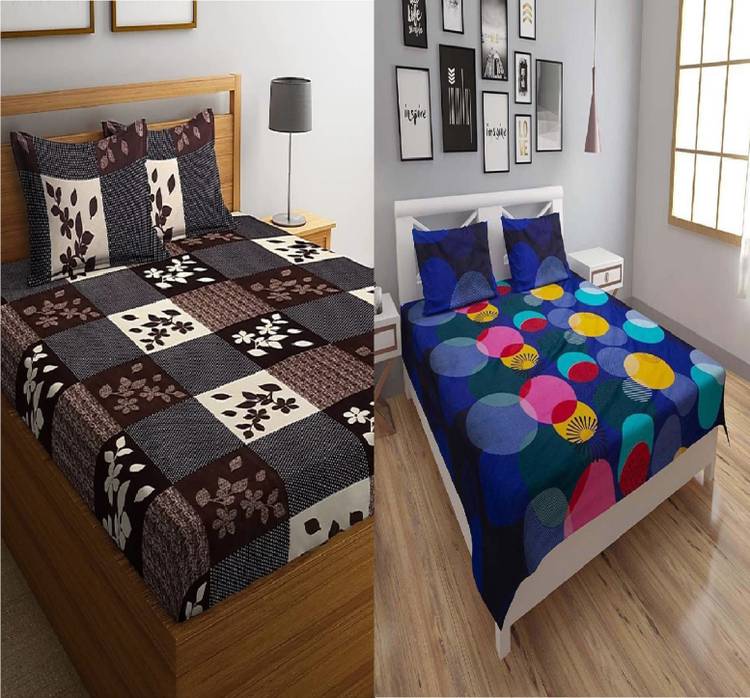 HMM 250 TC Cotton Double 3D Printed Bedsheet