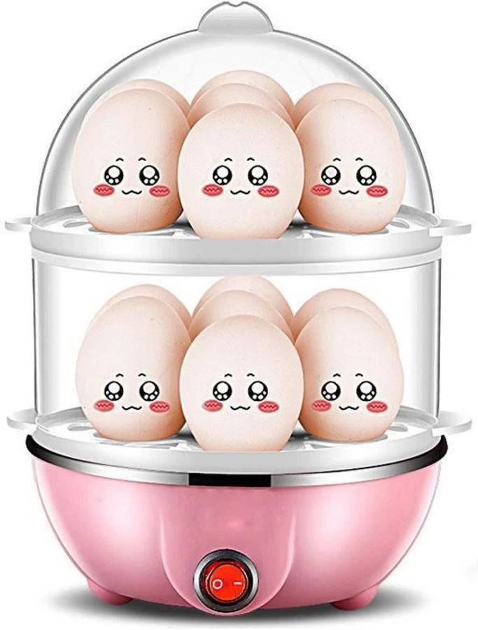 Flokestone Double Layer Egg Boiler Electric Automatic Off 14 Egg Poacher for Steaming, Cooking, Boiling and Frying, Multicolour ouble Layer Electric Egg Cooker, Poacher and Milk Boiler, Multicolour Egg Cooker (Multicolor, 14 Eggs) Egg Cooker