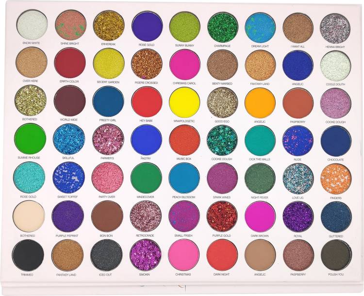 s.f.r color Flower Show 63 Colour Pressed Pigment Palette ( Glitter,Shimmer,Matte) 69.5 g Price in India