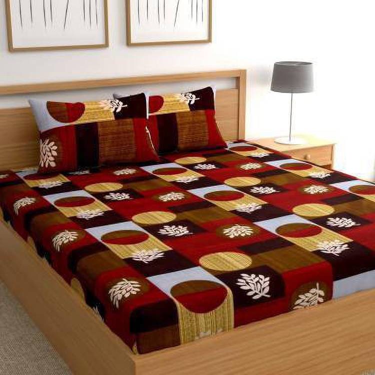 SACHIN ENTERPRISES 245 TC Cotton Double King 3D Printed Bedsheet