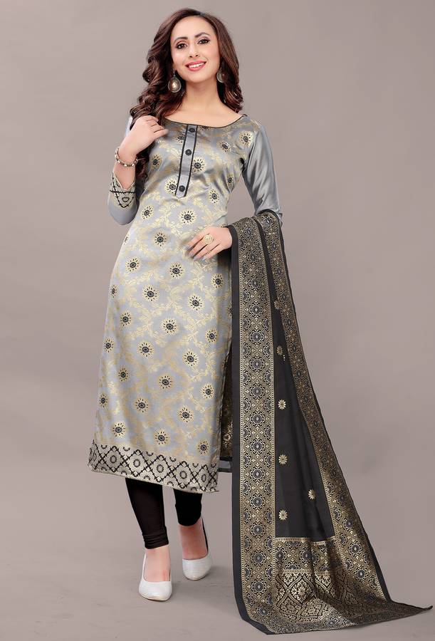Jacquard Woven, Embellished, Self Design Kurta & Churidar Material