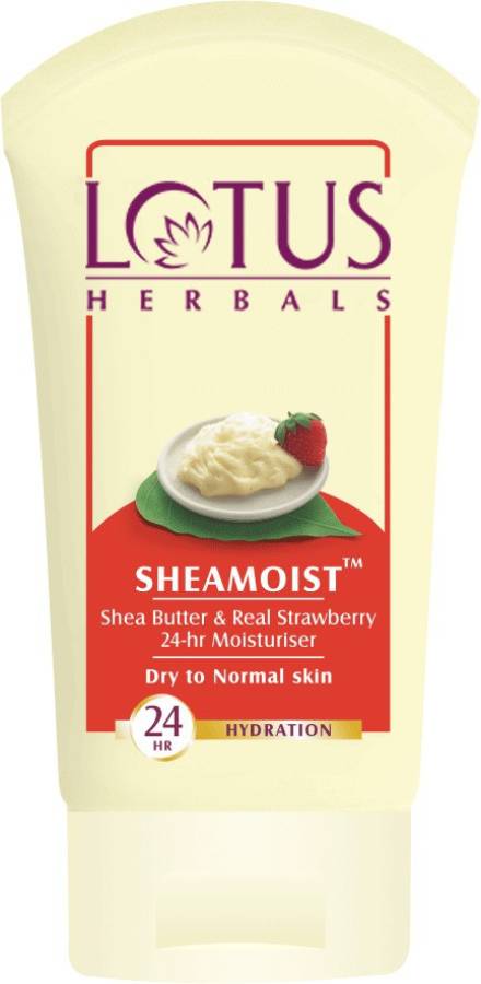 LOTUS HERBALS Sheamoist Shea Butter & Real Strawberry 24hr Moisturizer Price in India