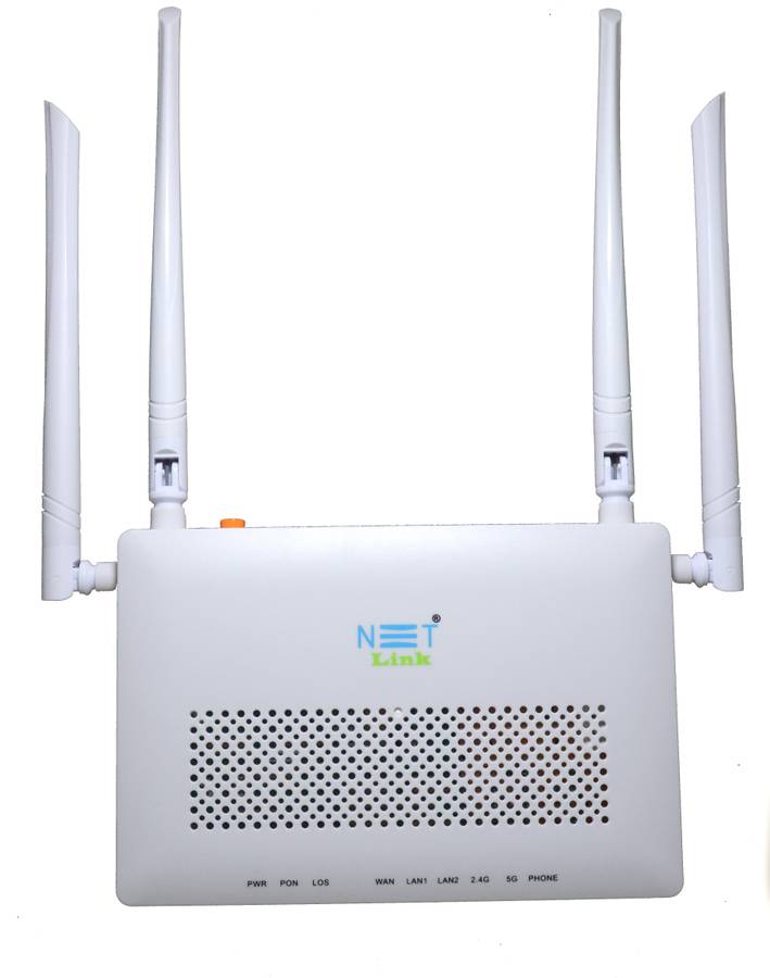 NETLINK GPON ONT 2GE+1POTS+AC WiFi (HG323DAC) 4Antenna Dual Band 1200 Mbps Router