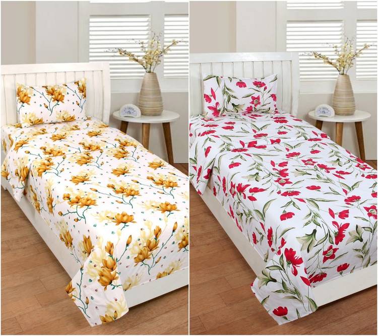 Luxury Trends 140 TC Cotton Single Printed Bedsheet