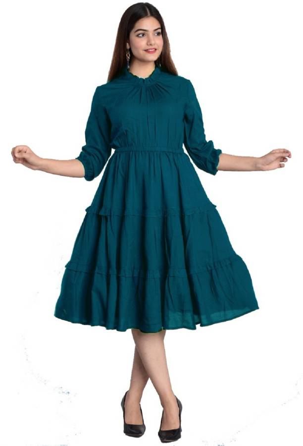 Women A-line Green Dress Price in India