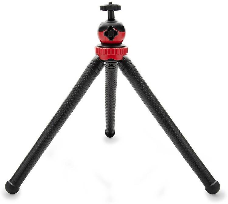 Welrock 12 Inch Tripod with Flexible Stand , Octopus Camera Tripod with 360 Degree Detachable Ball Head and Mobile Phone Holder for Camera , DSLR and GoPro Tripod (Black, Supports Up to 1500 g) Tripod