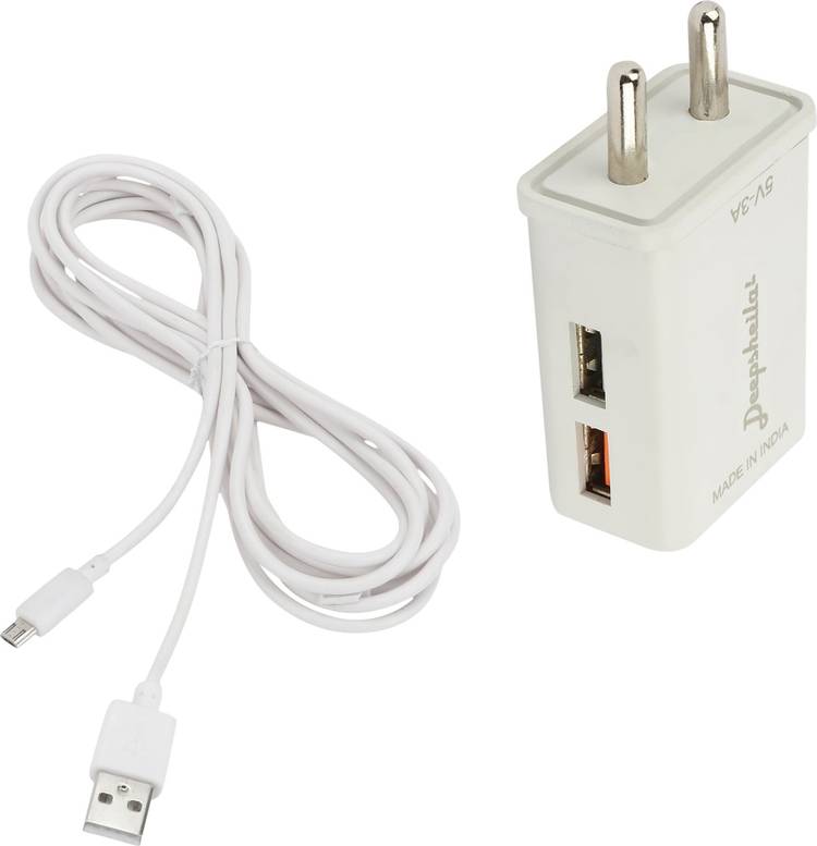 Deepsheila 3.4A. FAST CHARGER & V8 CABLE FOR MICROMAX Q 427 5 W 3.4 A Multiport Mobile Charger with Detachable Cable