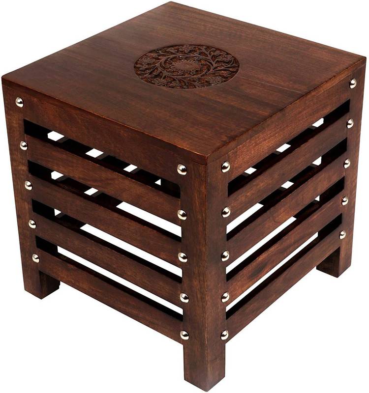 Amaze Shoppee Amaze Shoppee Wooden Beautiful Handmade Stool (Brown) Stool