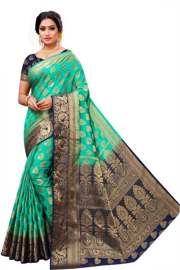 Woven Banarasi Jacquard, Art Silk Saree Price in India