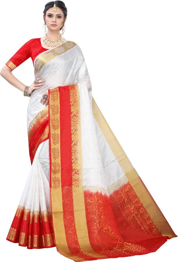 Woven Fashion Silk Blend Saree Price in India