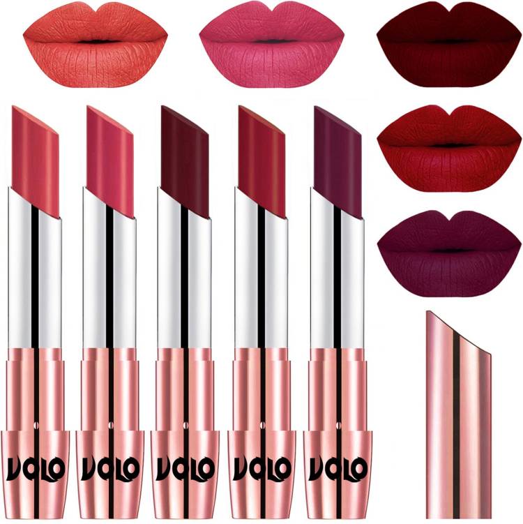 Volo 5 Pcs Long Stay lipsticks Set Creamy Matte Code-551 Price in India