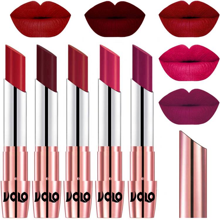 Volo Creme Matte Smooth Lipstick Combo Set of 5 Bold Colors Long Lasting Code-820 Price in India
