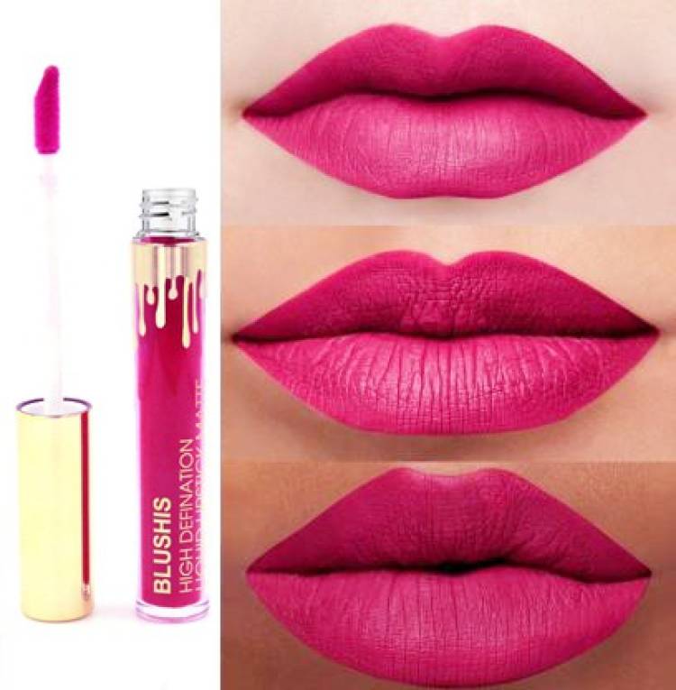 BLUSHIS High Defination Non Transfer Liquid Matte Lipstick Magenta colour Price in India