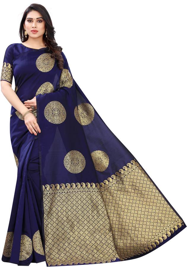 Printed Kanjivaram Jacquard, Art Silk Saree