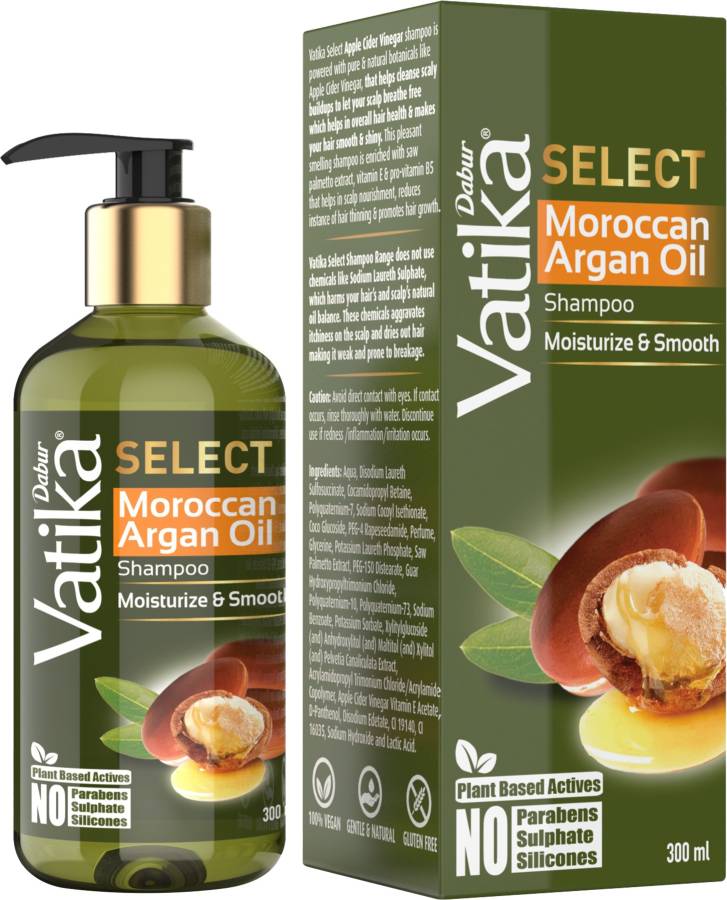 Dabur Vatika Select Moroccan Argan Oil Shampoo|Moisturize & Smooth|No Parabens, Sulphate & Silicones Price in India